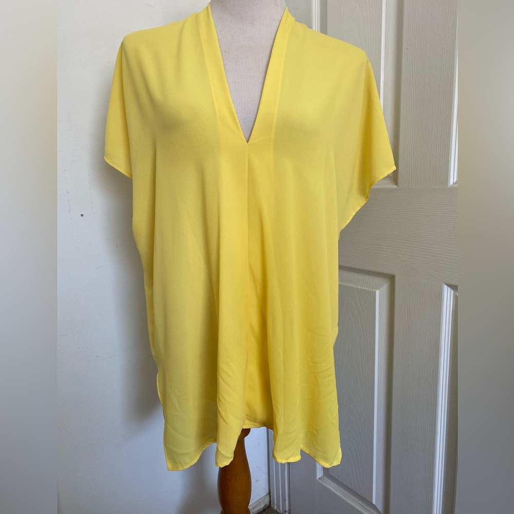 Rubber Ducky Yellow Hi Lo Dolman Cap Sleeve Top